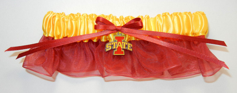 Iowa State University Inspired Garter with Licensed Collegiate Charm